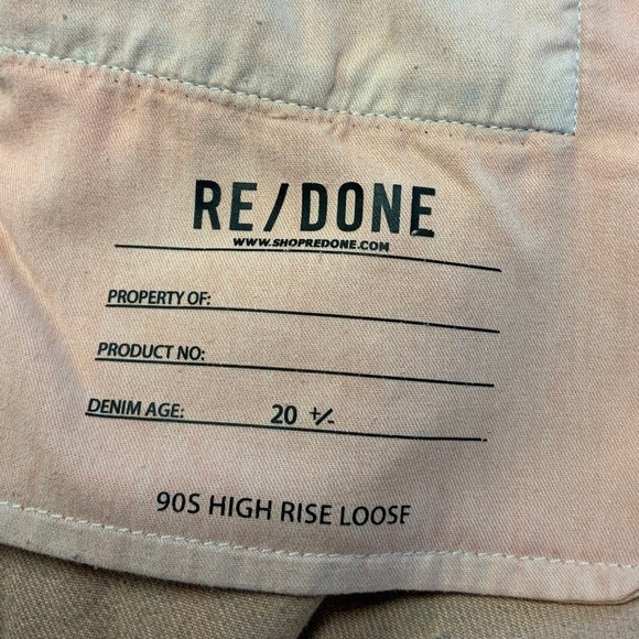 NEW! RE/DONE 90s High Rise Sz 26 Loose Natural Sedona Distress Jeans $275 I10-14 - Picture 8 of 10